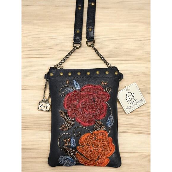 NWT Mary Frances Bag #S002-107 “Rebel Rose” Mini Crossbody Beaded Bag - Picture 3 of 10
